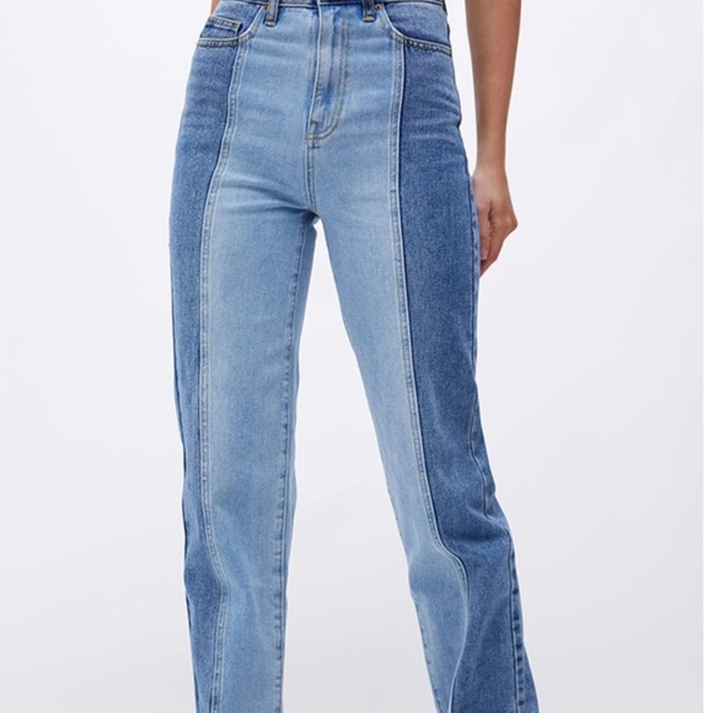 PacSun Two-Tone Light & Medium Blue Boyfriend Jeans